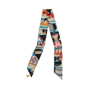 (W) Hermes La Patisserie Francaise Charm Twilly Noir Blanc Bleu