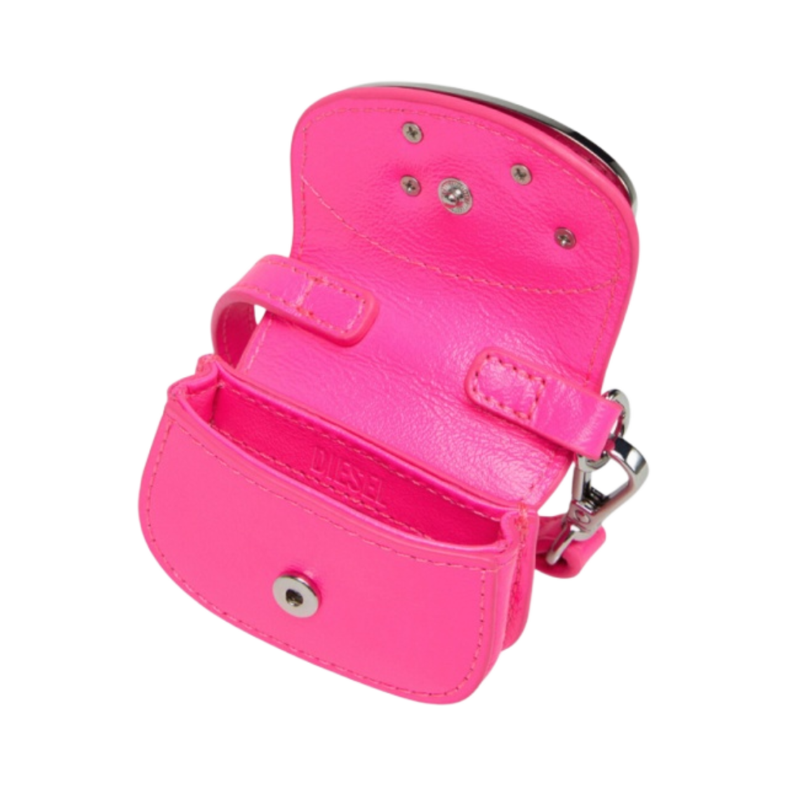 디젤 1DR 파우치 마이크로 키링 핑크 플루오(Diesel 1DR Micro Leather Bag Charm Pink Fluo) - 4