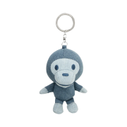BAPE Baby Milo Plush Denim Doll Keychain Light Indigo