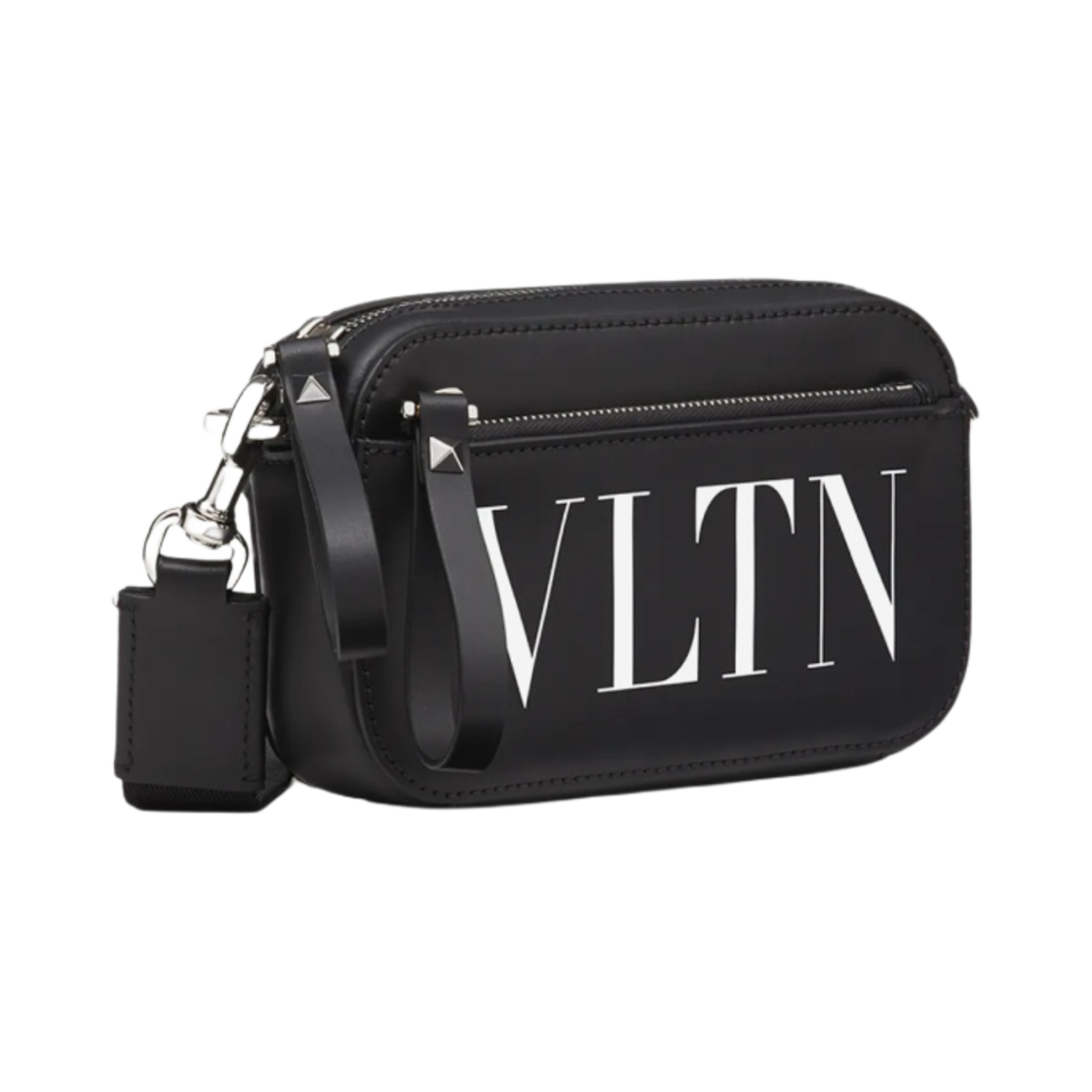 발렌티노 스몰 레더 VLTN 벨트백 블랙 화이트(Valentino Small Leather VLTN Belt Bag Black White) - 2