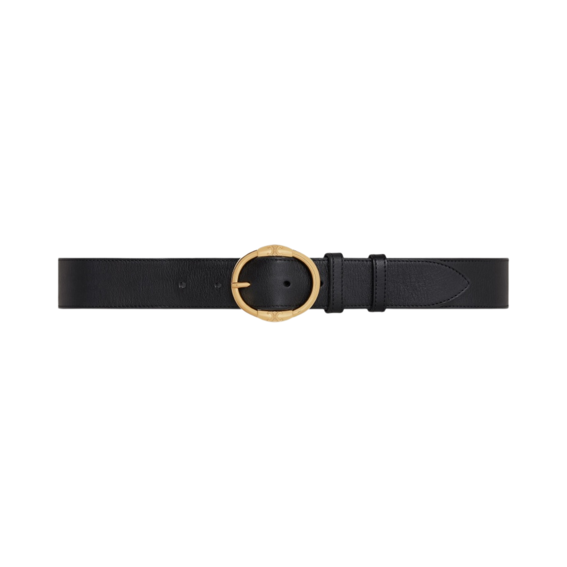 (W) 셀린느 라지 빈티지 카프스킨 35mm 트윈 트리옹프 벨트 블랙((W) Celine Large 35mm Twin Triomphe Belt in Vintage Calfskin Black) - 1