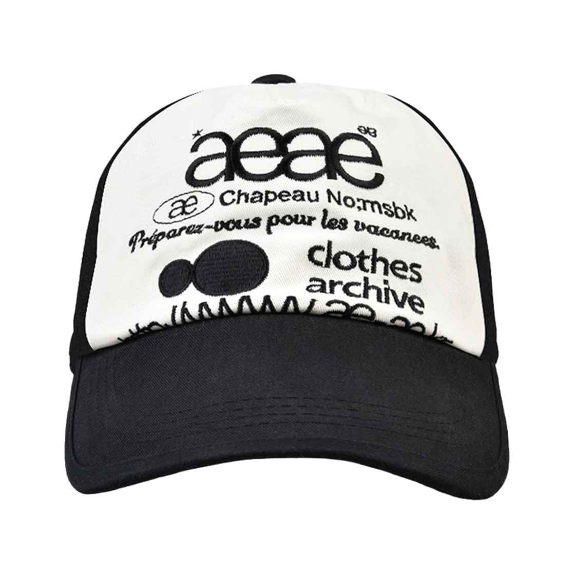 에이이에이이 웹 로고 투톤 볼캡 블랙 & 화이트(AEAE Web Logo Two Tone Ball Cap Black & White)
