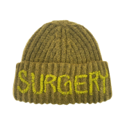 Surgery Hand Stitch Embroidery Logo Beanie Olive
