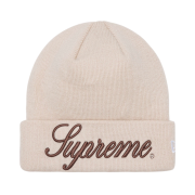 Supreme x New Era Script Beanie Stone - 24FW