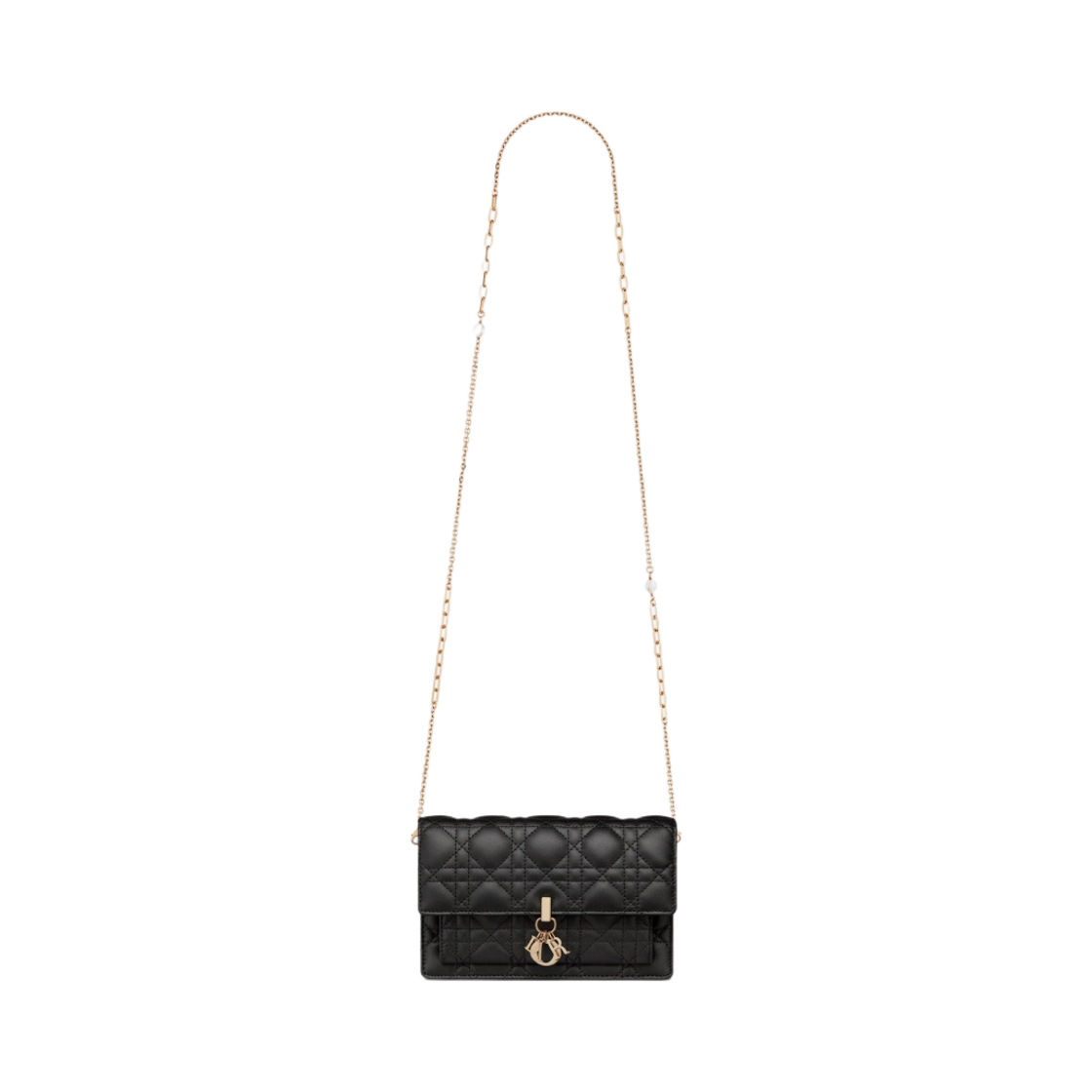 디올 레이디 체인 파우치 까나쥬 램스킨 블랙(Dior Lady Chain Pouch Cannage Lambskin Black) - 4