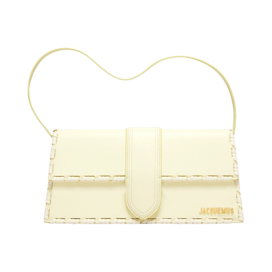231BA049-3108-210 Jacquemus Le Bambino Long Lacet Long Laced Flap Bag Light Yellow