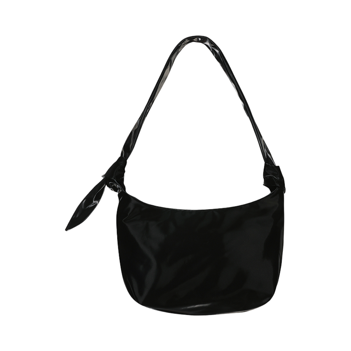 아코크 글로시 하프문 크로스백 블랙