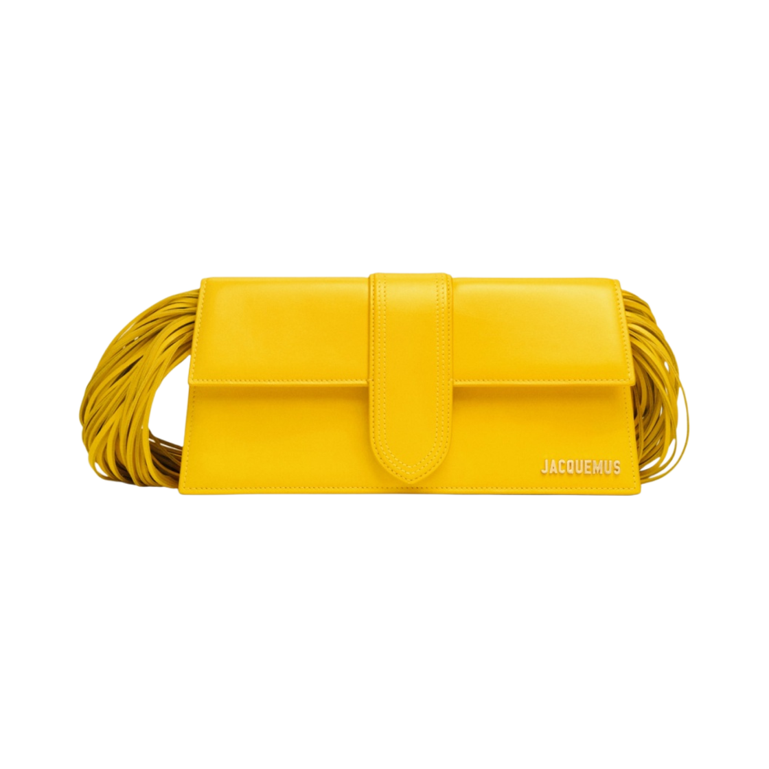 자크뮈스 르 밤비노 롱 피시우 스트랜드 스트랩 플랩 백 옐로우(Jacquemus Le Bambino Long Ficiu Strand Strap Flap Bag Yellow) - 1