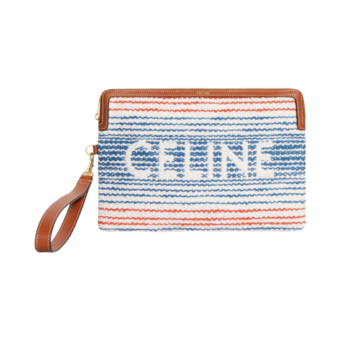 셀린느 스트라이프 텍스타일 스트랩 스몰 파우치 멀티컬러(Celine Small Pouch with Strap in Striped Textile Multicolor) - 1