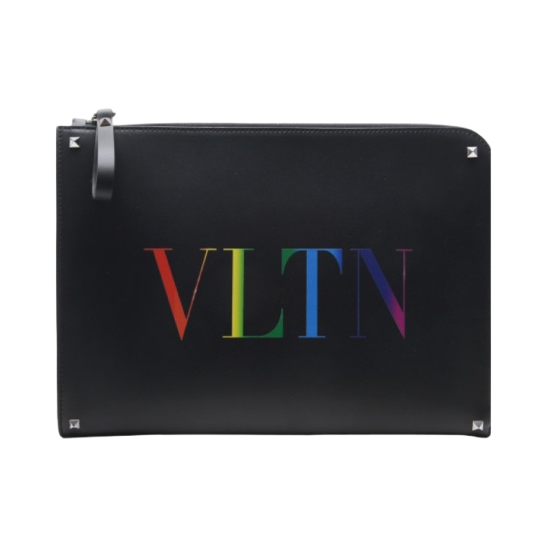 발렌티노 로고 카프스킨 브리프케이스 블랙 멀티컬러(Valentino Logo Calfskin Briefcase Black Multicolor) - 1