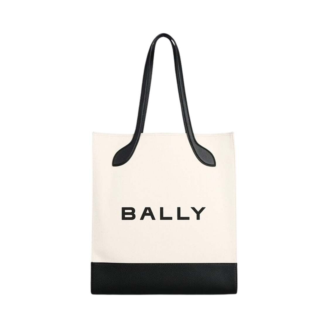 6304517 Bally Bar Fabric Tote Bag Beige Black