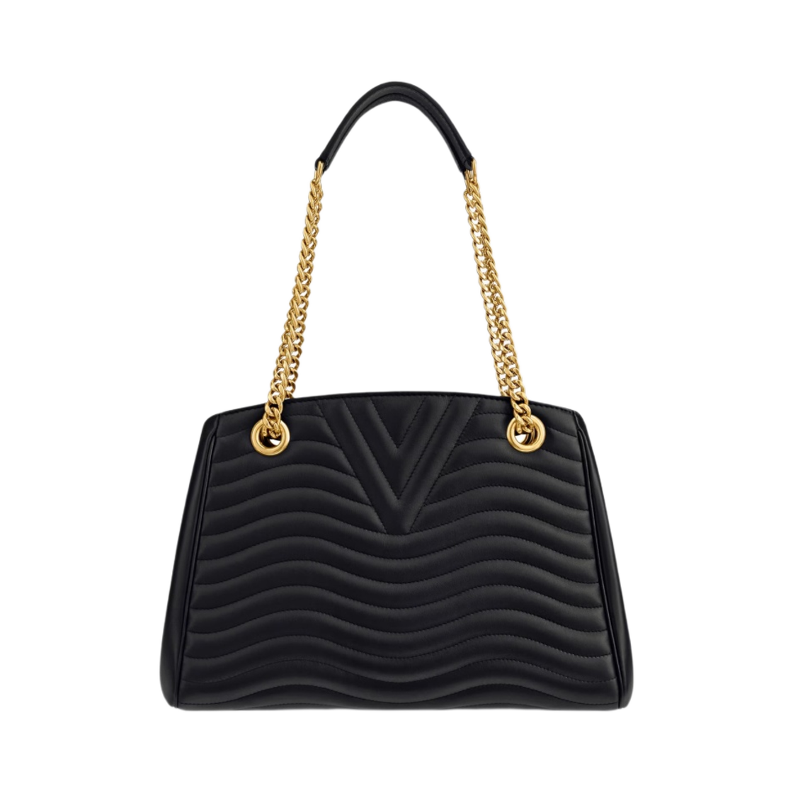 M51496 Louis Vuitton New Wave Chain Tote Bag Deep Black - #3
