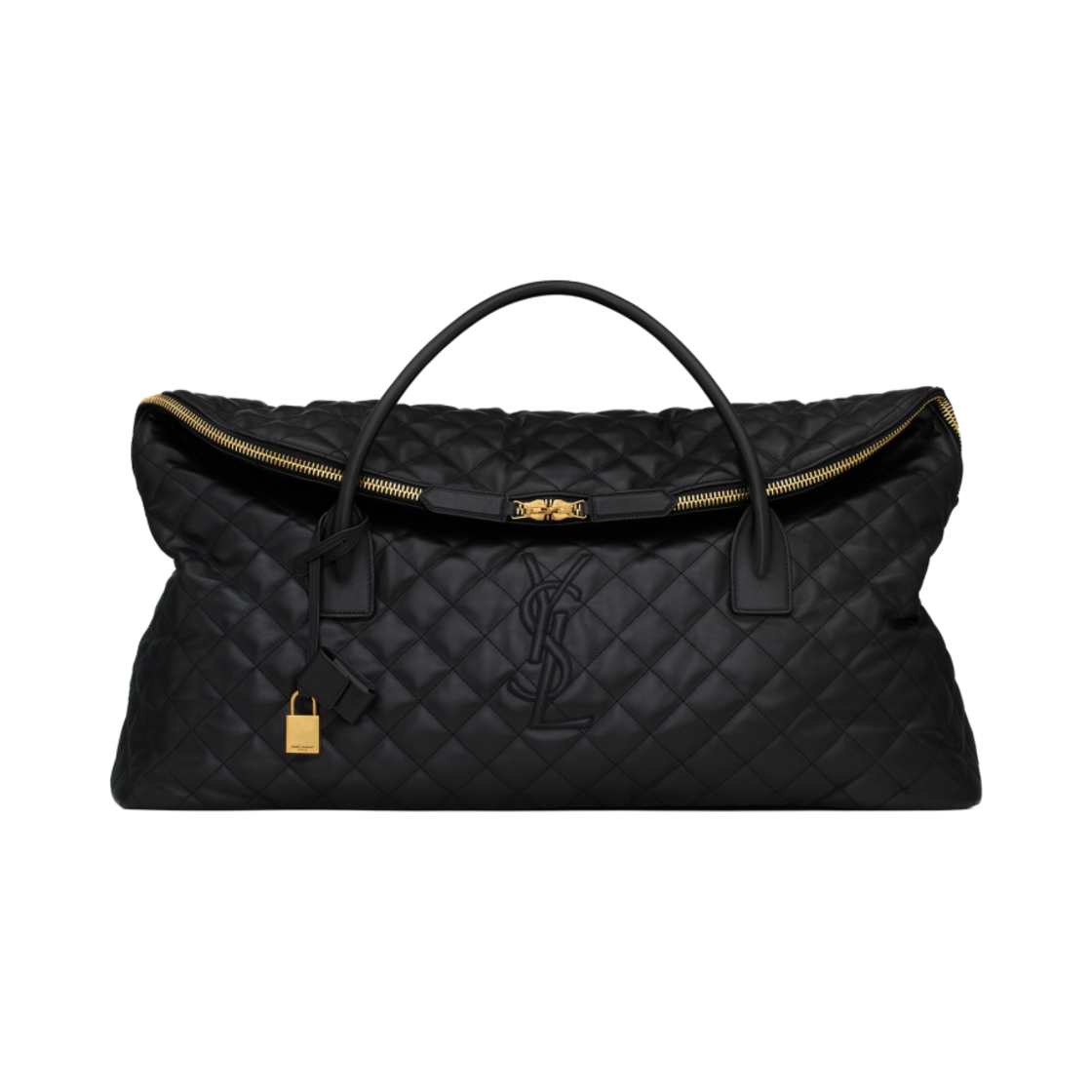 생로랑 퀼티드 레더 ES 자이언트 트래블백 블랙