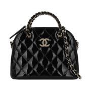 Chanel Clutch with Chain Patent Calfskin & Gold Black