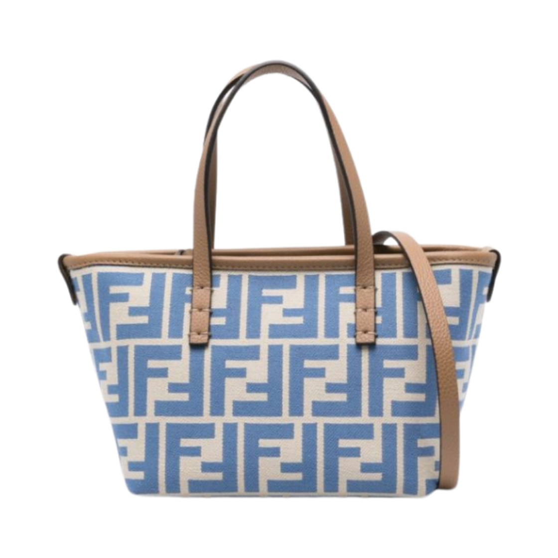 8BS096AOVJF1PIP Fendi Roll Mini FF Jacquard Mini Bag Light Blue