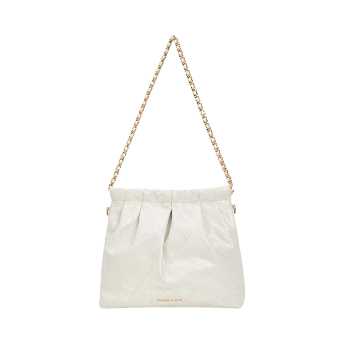 찰스앤키스 듀오 체인 핸들 미디움 숄더백 화이트 Charles Keith