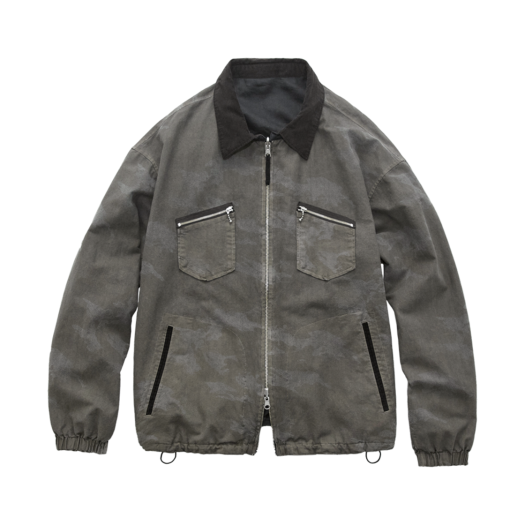 PL5PJU7821MS Polyteru Reversible Blouson Ramie & Camouflage Camo + Black