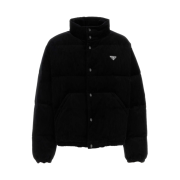 Prada Corduroy Velvet Down Jacket Black