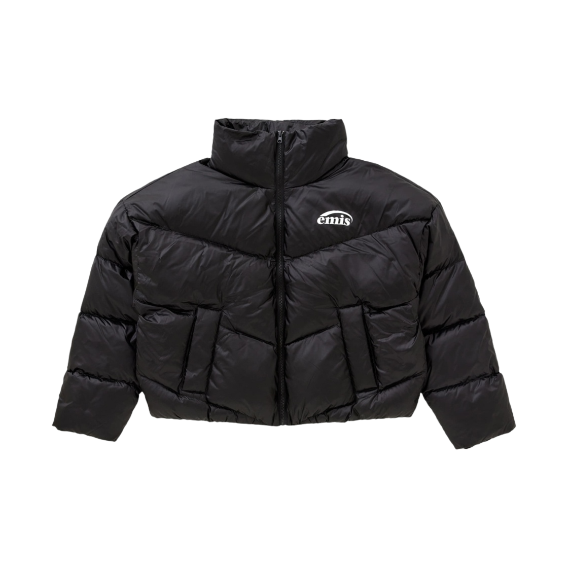 이미스 덕 다운 크롭 패딩 미디움 블랙(Emis Duck Down Cropped Padding Medium Black)