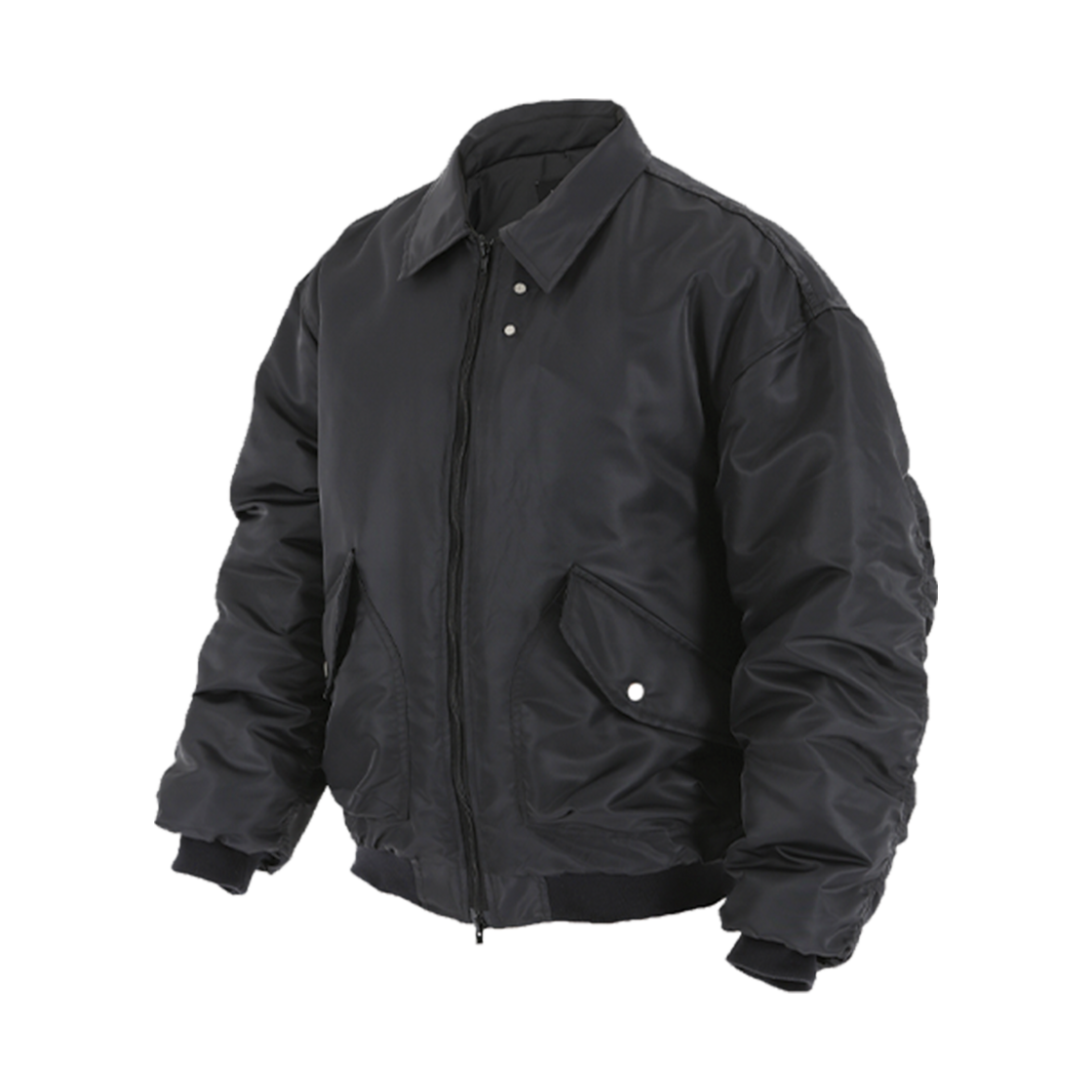RR4WJK01BL ROARINGRAD Shirring Crop Bomber Ash Black