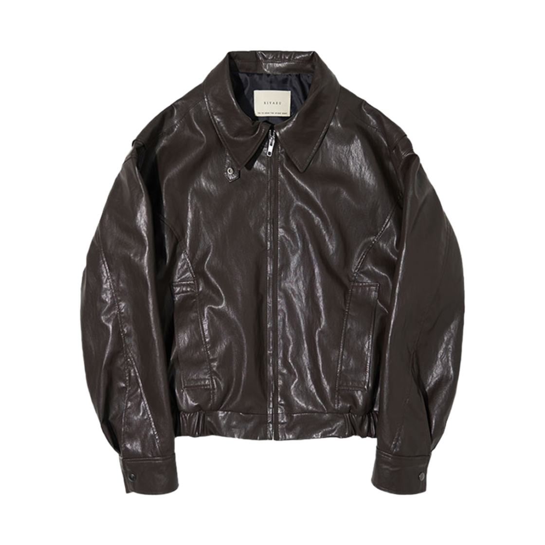 [예약 배송] 시야쥬 SIOT4075 레더 봄버 자켓 브라운