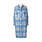 (W) Isabel Marant Fontia Checked Coat Blue - 22SS