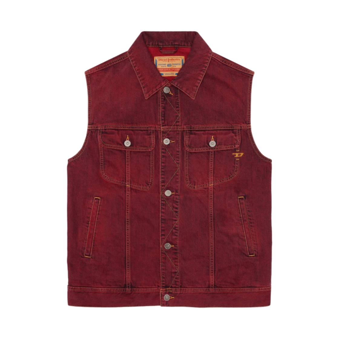 디젤 CI-D-바르시-SM 트러커 베스트 버건디(Diesel Cl-D-Barcy-SM Trucker Vest Burgundy) - 1