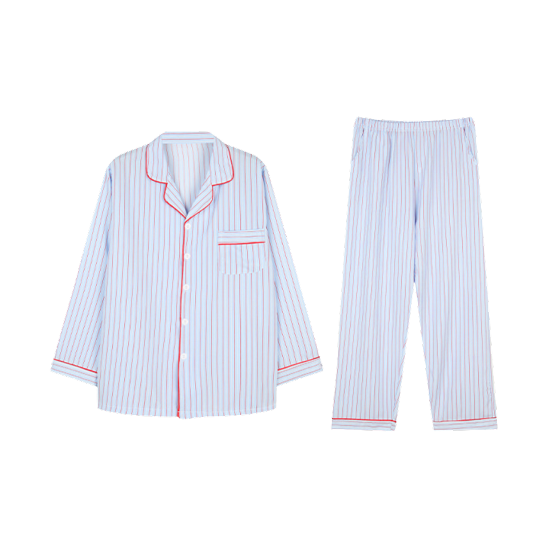 도씨 실크 클로에 롱슬리브 파자마 세트 스카이(Dossy Silk Chloe Long Sleeve Pajama Set Sky)