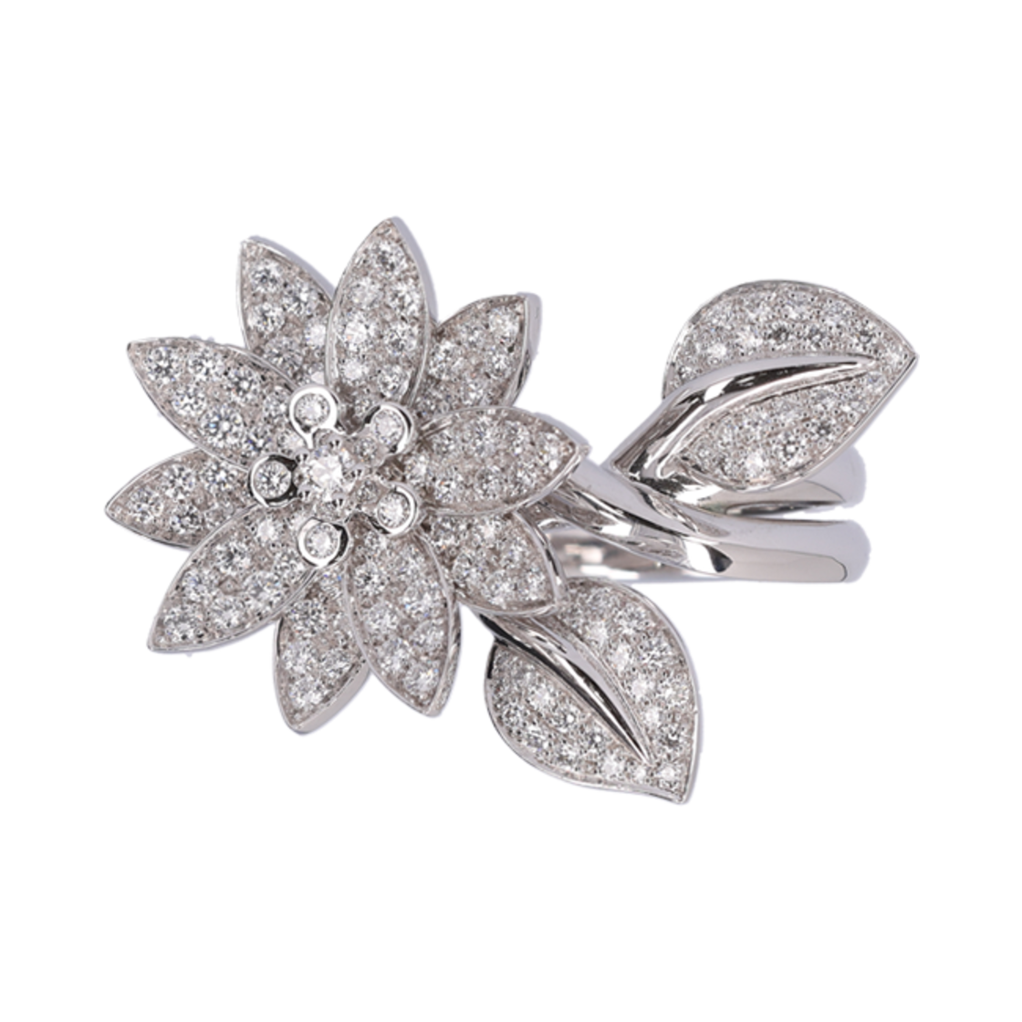 IT7BTR9GH9OW Van Cleef & Arpels & Arpels Lotus Between the Finger Ring White Gold 53