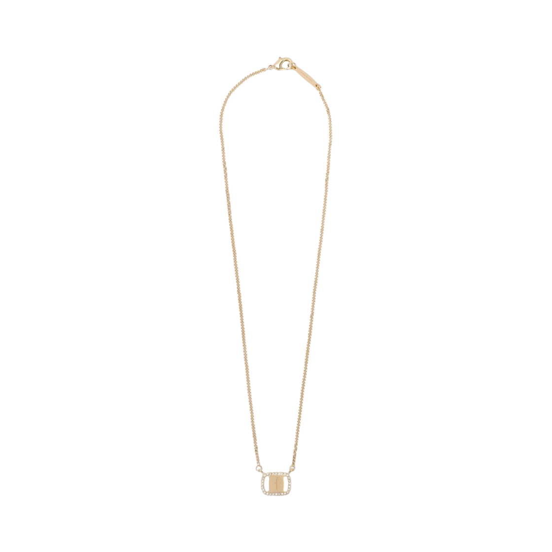 (W) 페라가모 바라 펜던트 라지 네클리스 브래스 글래스 & 골드((W) Ferragamo Vara Pendant Large Necklace Brass Glass & Gold)