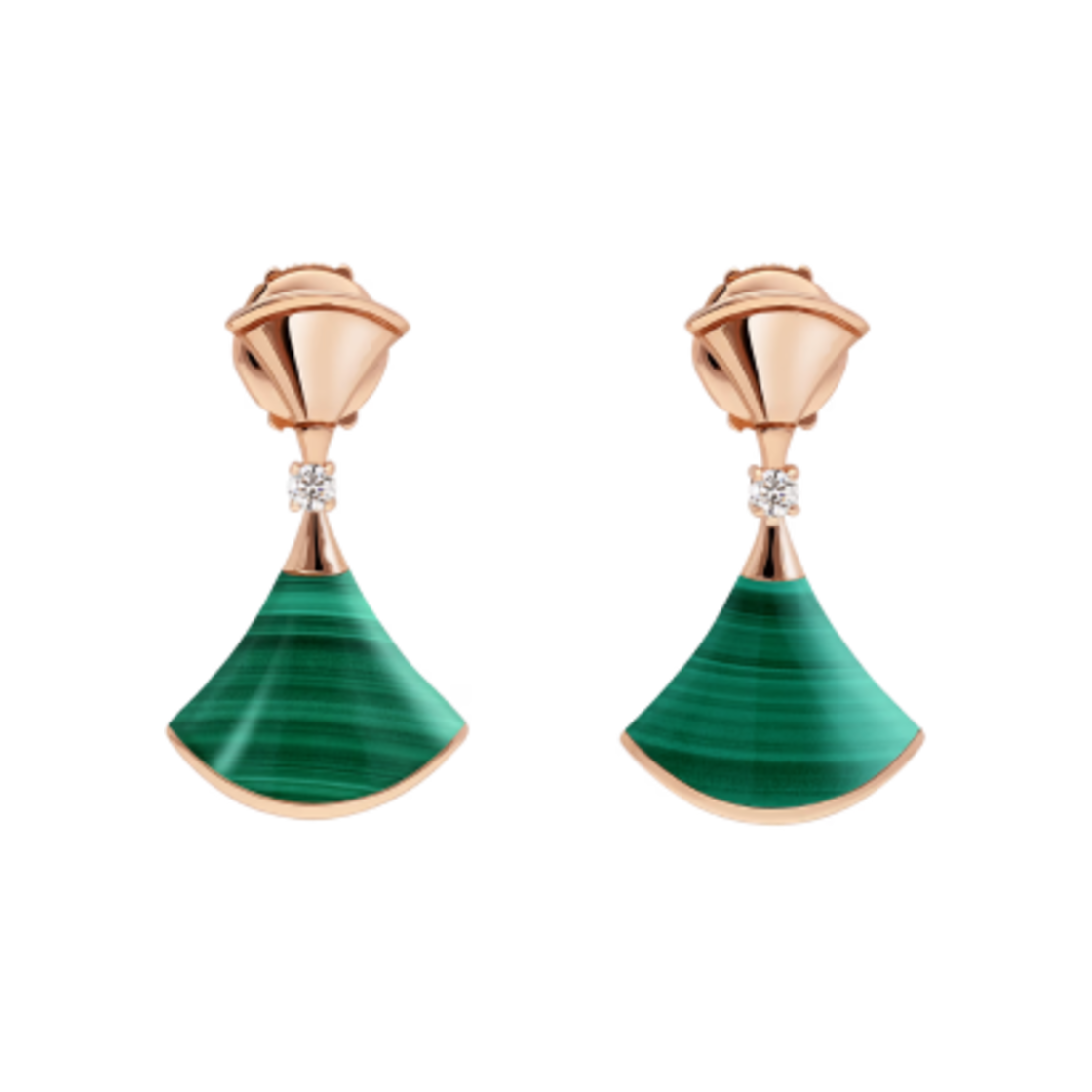 불가리 디바스 드림 이어링 로즈 골드 그린 다이아몬드(Bulgari Divas Dream Earrings Rose Gold Green Diamond)
