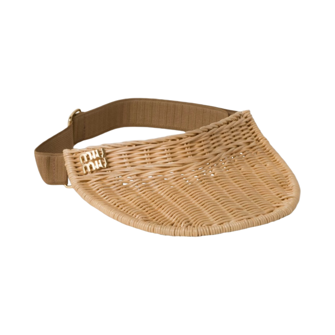 (W) 미우 미우 위커 바이저 내츄럴((W) Miu Miu Wicker Visor Natural) - 1