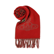 Vivienne Westwood Double Face Single Orb Muffler Red