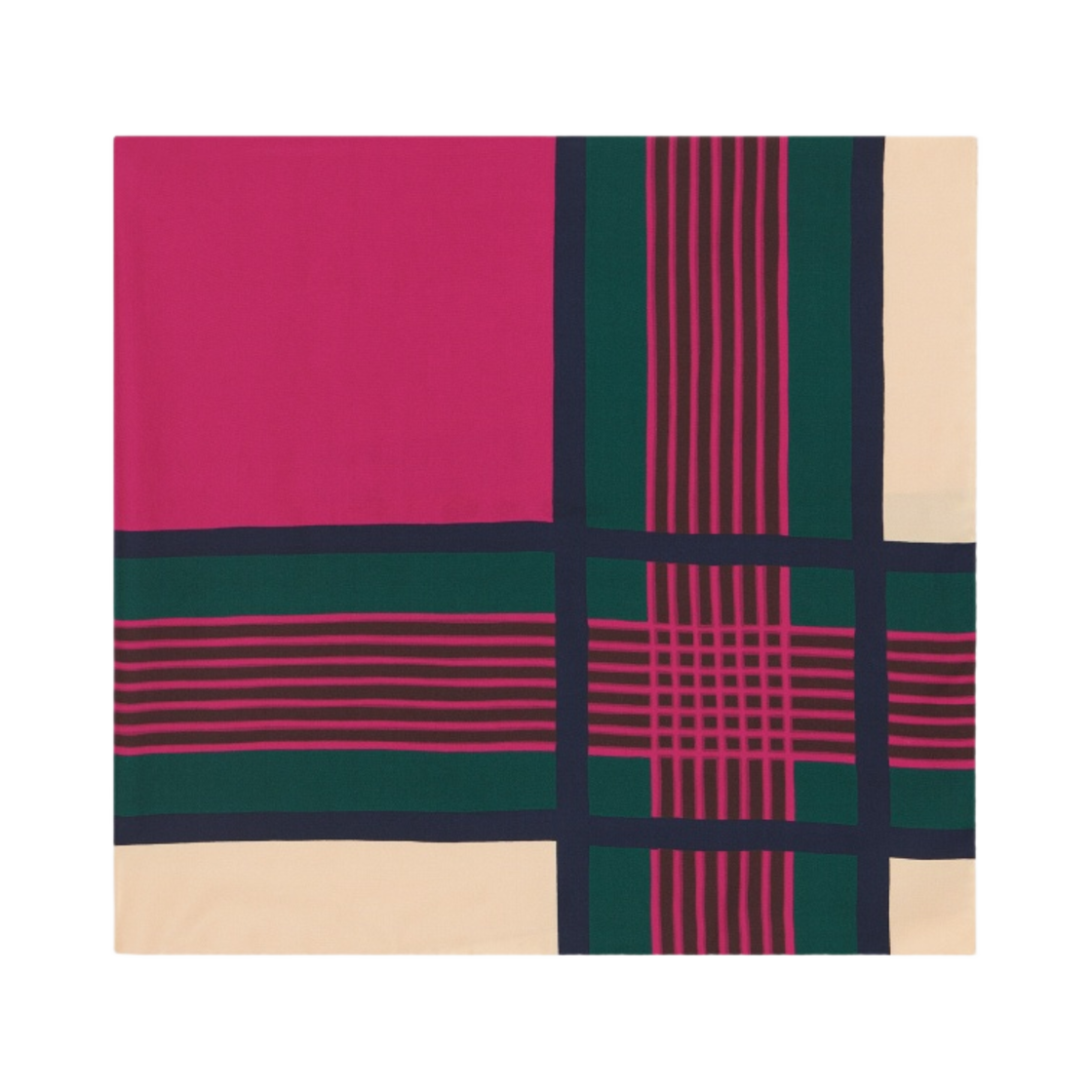 (W) 생로랑 스퀘어 스카프 실크 트윌 네온 핑크((W) Saint Laurent Square Scarf In Silk Twill Neon Pink) - 1