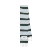 Maison Kitsune Baby Alpaca Striped Muffler Bottle Green Grey Blue Charcoal