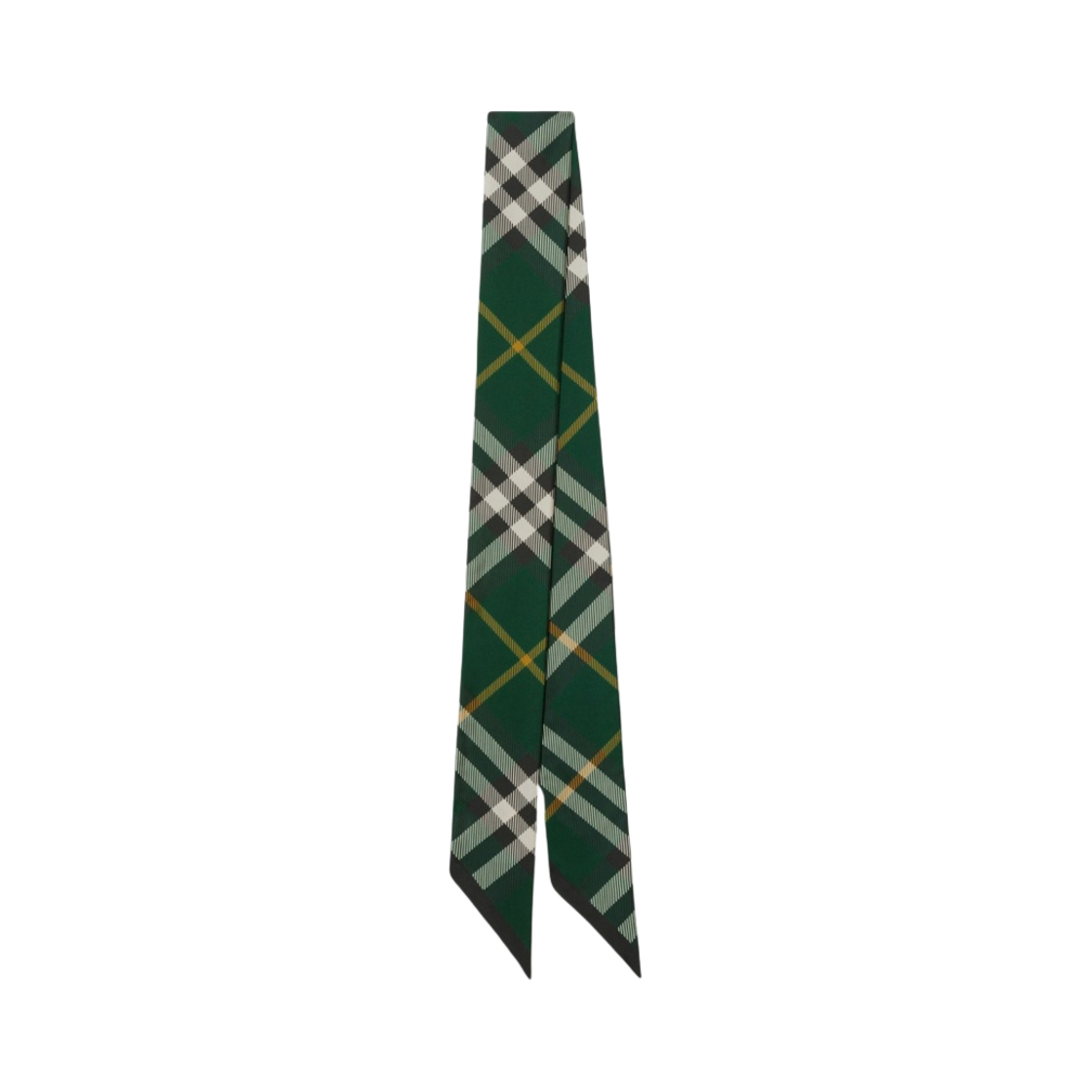 8083298 Burberry Skinny Check Silk Scarf Ivy