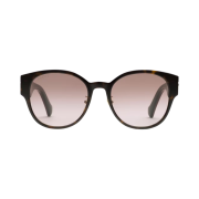 (W) Gucci Geometric Frame Sunglasses Shiny Dark Brown Acetate