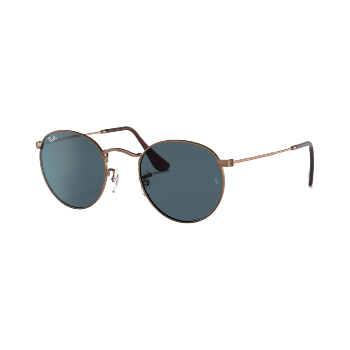 레이밴 앤티크 라운드 매트 브론즈 프레임 블루 클래식 렌즈(Ray-Ban Antiqued Round Metal Matte Bronze Frame Blue Classic Lenses) - 1