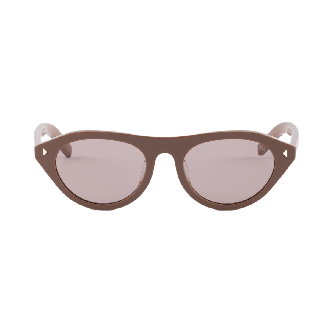 (W) 프라다 선글라스 더 아이코닉 메탈 플라크 머드 브라운 렌즈((W) Prada Sunglasses with The Iconic Metal Plaque Mud Brown Lenses) - 1