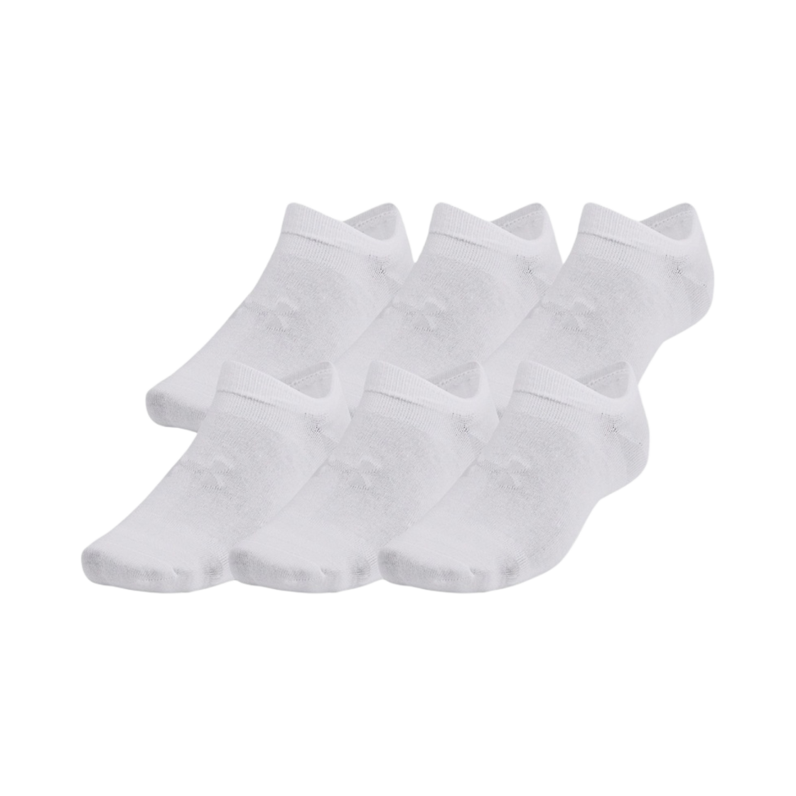 1382611-100 Under Armour Essential No Show Socks White Halo Gray (6 Pack)