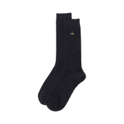 (W) Vivienne Westwood One Point Orb Plain Crew Socks Navy
