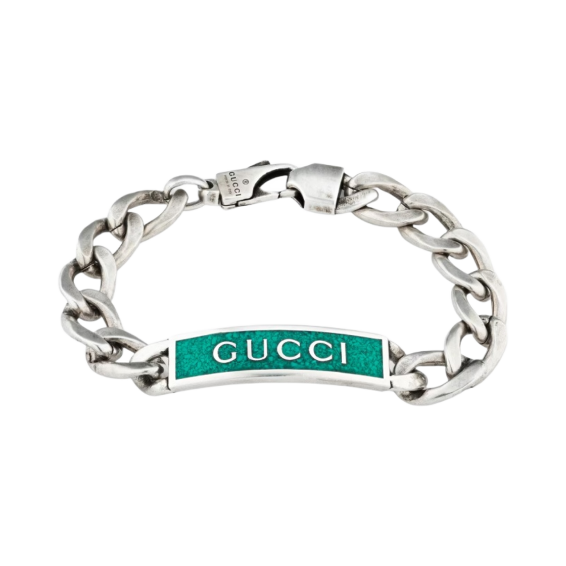 구찌 로고 에나멜 브레이슬릿 실버(Gucci Logo Enamel Bracelet Silver)