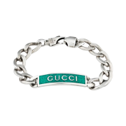 Gucci Logo Enamel Bracelet Silver