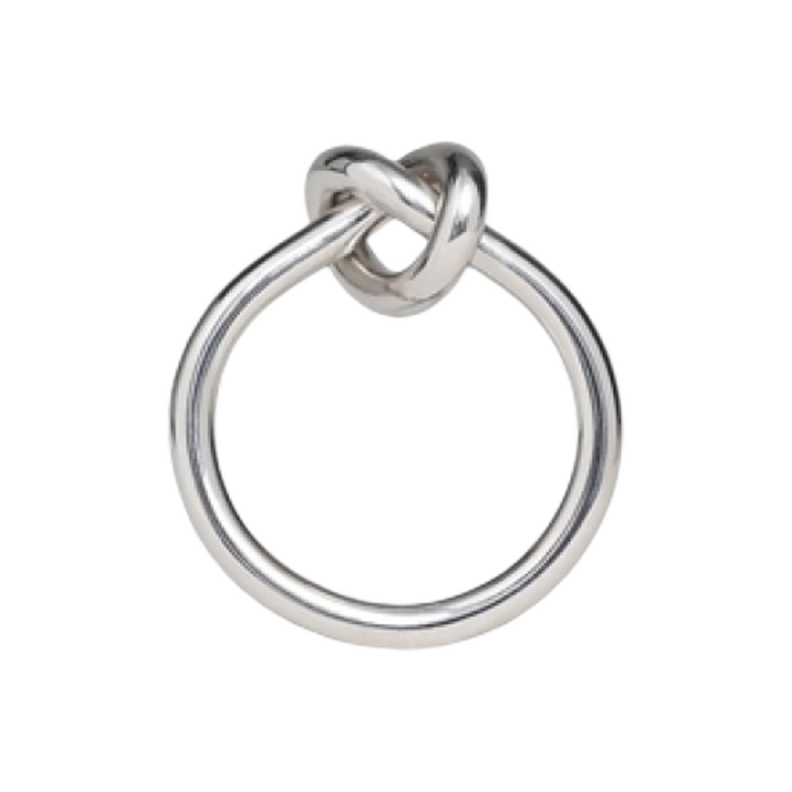 46N636BRA-36SI (W) Celine Knot Ring in Brass with Rhodium Finish Silver