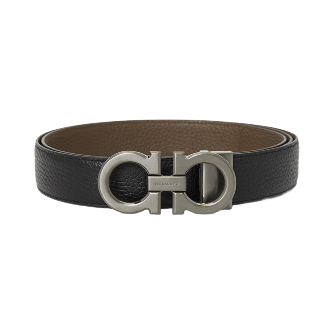 670428-780486 Ferragamo Gancini Reversible Belt Free Cutting Black