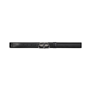 Balenciaga BB Reversible Belt Crocodile Embossed Black
