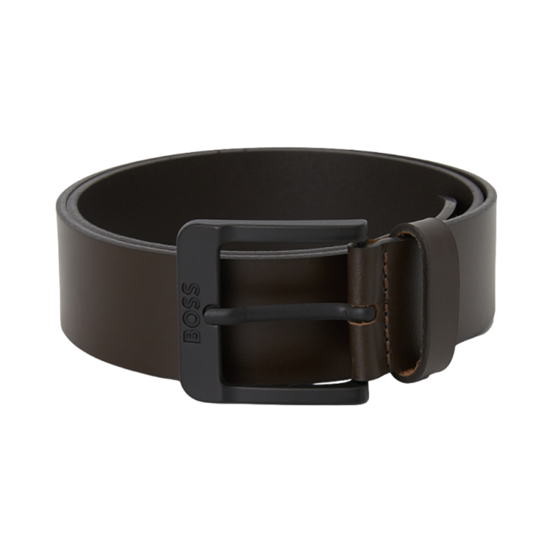 50522574-202 Hugo Boss Jemio B Leather Belt with Logo Buckle Dark Brown