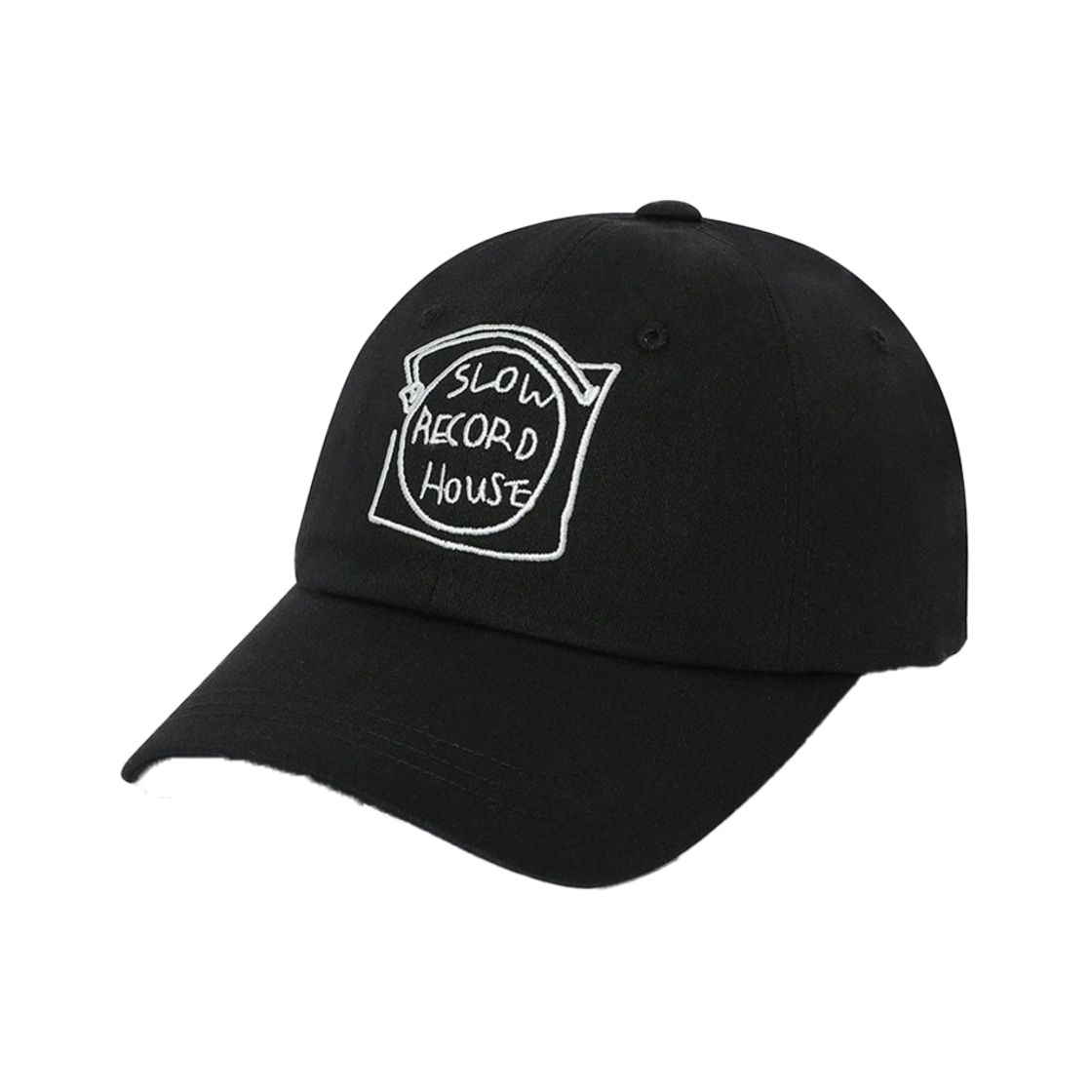 SR24SPAC01BKOS SLOW RECORD HOUSE Record Cotton Ball Cap Black
