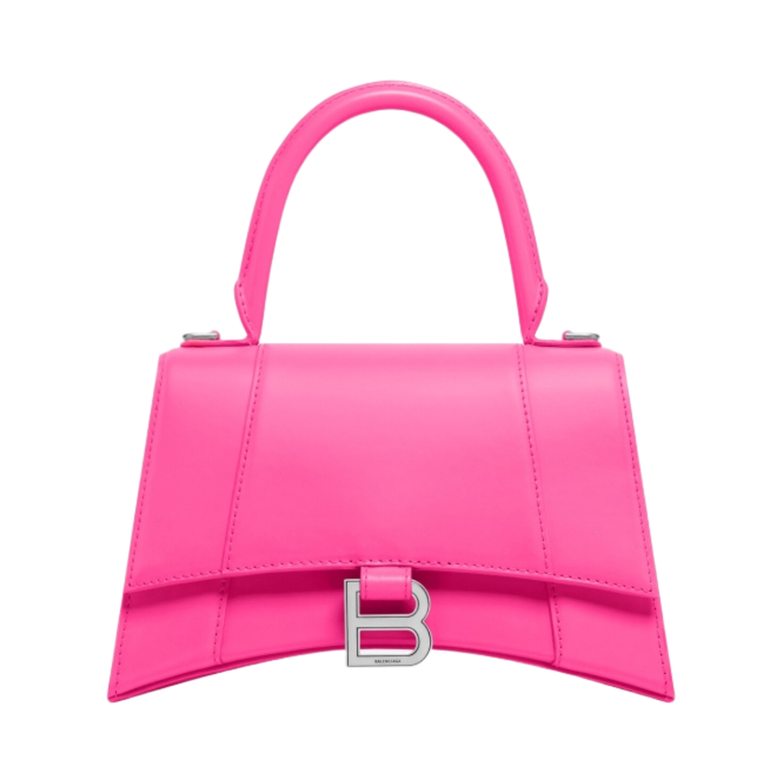 발렌시아가 샤이니 박스 카프스킨 아워글래스 스몰 핸드백 플루오 핑크(Balenciaga Hourglass Small Handbag in Shiny Box Calfskin Fluo Pink) - 1
