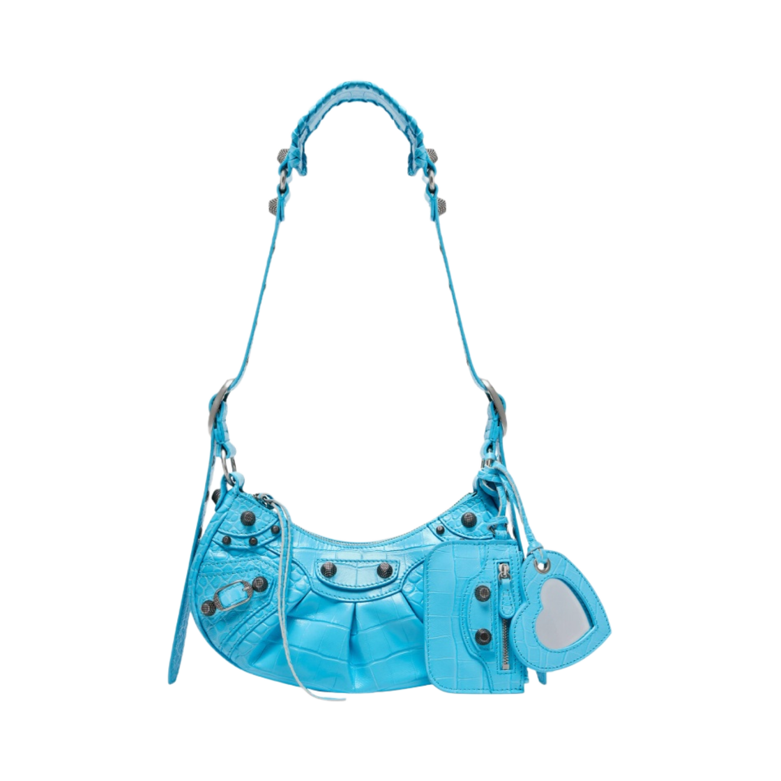 발렌시아가 르 카골 XS 숄더백 크로커다일 엠보스 블루 스카이(Balenciaga Le Cagole XS Shoulder Bag Crocodile Embossed Blue Sky) - 1